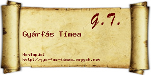 Gyárfás Tímea névjegykártya